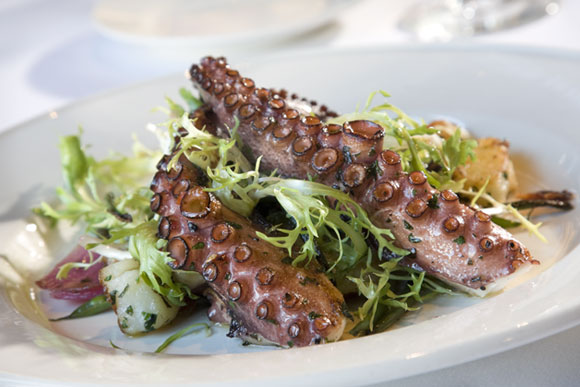 Grilled octopus and warm potato salad