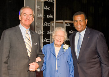 Gary Forsee, Vera Olson and Chancellor Leo E. Morton