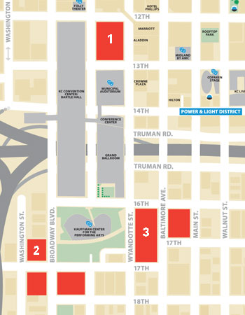 Map of downtown arts campus proposed sites